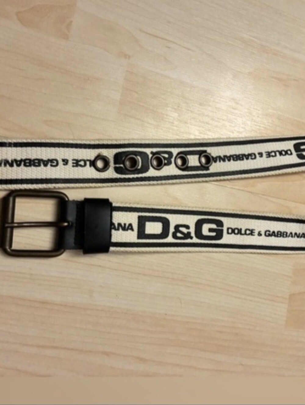 Dolce & Gabbana Canvas Logo Belt Black White D&G Designer Streetwear Unisex